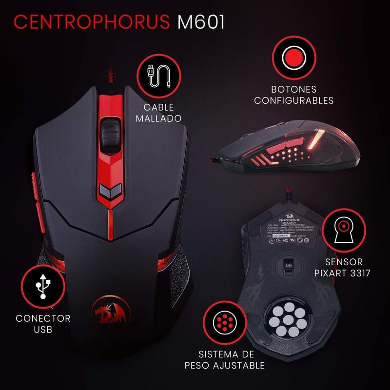 Redragon S101 Gaming Keyboard, M601 Mouse, RGB Backlit Gaming Keyboard, Programmable Backlit Gaming Mouse, Value Combo Set [New Version]