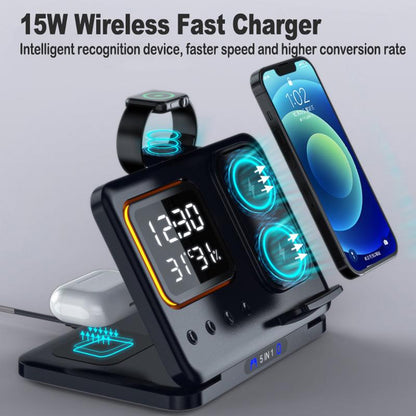 15W 5-in-1 Wireless Charging Clock