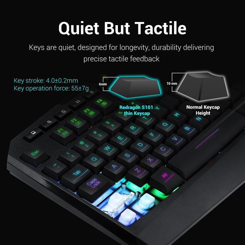 Redragon S101 Gaming Keyboard, M601 Mouse, RGB Backlit Gaming Keyboard, Programmable Backlit Gaming Mouse, Value Combo Set [New Version]