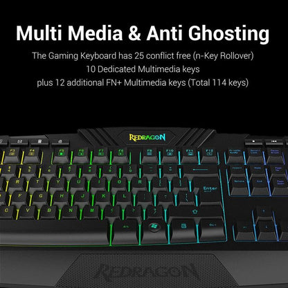 Redragon S101 Gaming Keyboard, M601 Mouse, RGB Backlit Gaming Keyboard, Programmable Backlit Gaming Mouse, Value Combo Set [New Version]