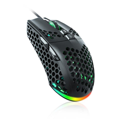 SM900 Wired Gaming Mouse with Honeycomb Shell, 12800 DPI, 7 Programmable Buttons, Lightweight Gaming Mouse, Ergonomic, Gaming Office Backlit Mouse Wired Mouse